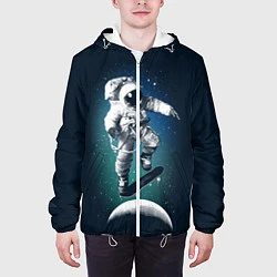 Куртка с капюшоном мужская Космический скейтбординг, цвет: 3D-белый — фото 2
