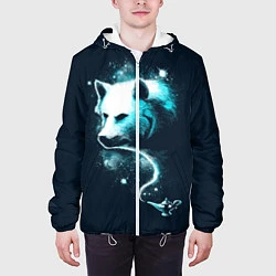 Куртка с капюшоном мужская Галактический волк, цвет: 3D-белый — фото 2