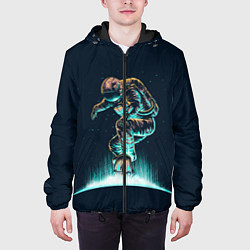 Куртка с капюшоном мужская Планетарный скейтбординг цвета 3D-черный — фото 2