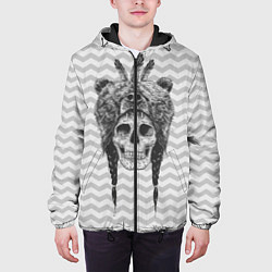 Куртка с капюшоном мужская Мертвый шаман, цвет: 3D-черный — фото 2
