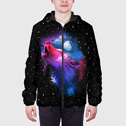 Куртка с капюшоном мужская Воющий волк, цвет: 3D-черный — фото 2
