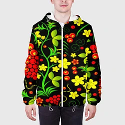Куртка с капюшоном мужская Natural flowers, цвет: 3D-белый — фото 2