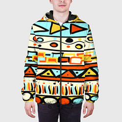 Куртка с капюшоном мужская Узор Африки, цвет: 3D-черный — фото 2