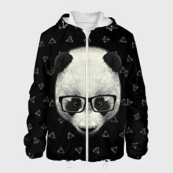 Куртка с капюшоном мужская Умная панда, цвет: 3D-белый