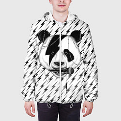Куртка с капюшоном мужская Панда вокалист, цвет: 3D-белый — фото 2