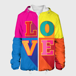 Куртка с капюшоном мужская Love three-dimensional letters, цвет: 3D-белый