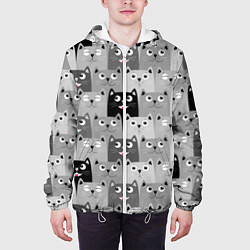 Куртка с капюшоном мужская Котейки, цвет: 3D-белый — фото 2