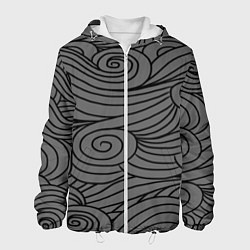 Куртка с капюшоном мужская Gray pattern, цвет: 3D-белый