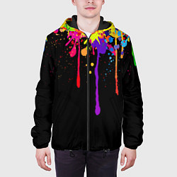 Куртка с капюшоном мужская Краски, цвет: 3D-черный — фото 2