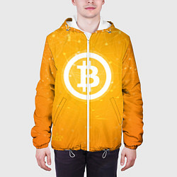 Куртка с капюшоном мужская Bitcoin Orange, цвет: 3D-белый — фото 2