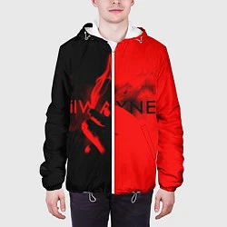 Куртка с капюшоном мужская Lil Wayne: Black & Red, цвет: 3D-белый — фото 2