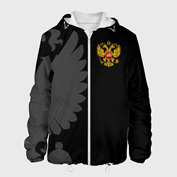 Куртка с капюшоном мужская Russia - Black collection, цвет: 3D-белый