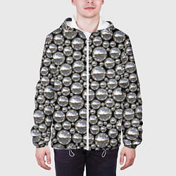 Куртка с капюшоном мужская Серебряные шары, цвет: 3D-белый — фото 2