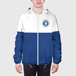 Куртка с капюшоном мужская Chelsea FC: Light Blue, цвет: 3D-белый — фото 2