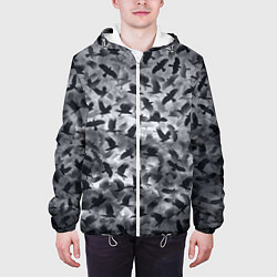 Куртка с капюшоном мужская Вороны, цвет: 3D-белый — фото 2
