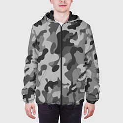 Куртка с капюшоном мужская Ночной Камуфляж 1, цвет: 3D-черный — фото 2