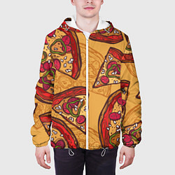 Куртка с капюшоном мужская Пицца, цвет: 3D-белый — фото 2