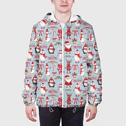 Куртка с капюшоном мужская Рождественская Милота, цвет: 3D-белый — фото 2