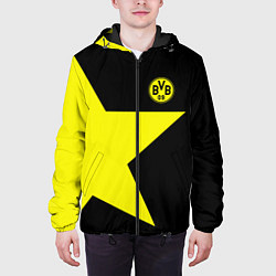 Куртка с капюшоном мужская FC Borussia Dortmund: Star, цвет: 3D-черный — фото 2