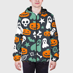 Куртка с капюшоном мужская Halloween Monsters, цвет: 3D-черный — фото 2