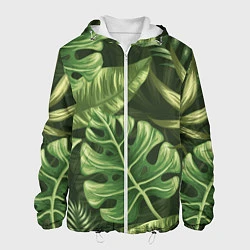 Куртка с капюшоном мужская Доисторический лес, цвет: 3D-белый
