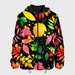 Куртка с капюшоном мужская Осень, цвет: 3D-черный