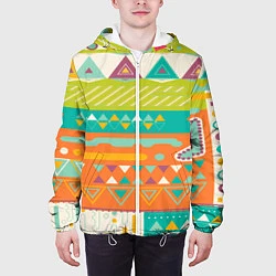 Куртка с капюшоном мужская Triangle geometry, цвет: 3D-белый — фото 2
