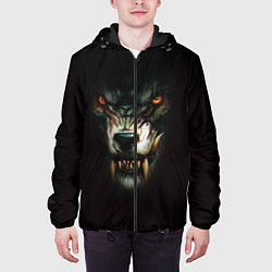 Куртка с капюшоном мужская Оскал волка, цвет: 3D-черный — фото 2