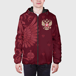 Куртка с капюшоном мужская Герб России - золотой, цвет: 3D-черный — фото 2