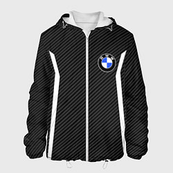 Куртка с капюшоном мужская BMW CARBON БМВ КАРБОН, цвет: 3D-белый