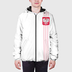 Куртка с капюшоном мужская Сборная Польши, цвет: 3D-черный — фото 2