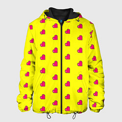 Куртка с капюшоном мужская 8 bit yellow love, цвет: 3D-черный