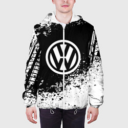 Куртка с капюшоном мужская Volkswagen: Black Spray, цвет: 3D-белый — фото 2