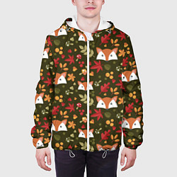Куртка с капюшоном мужская Осенние лисички, цвет: 3D-белый — фото 2