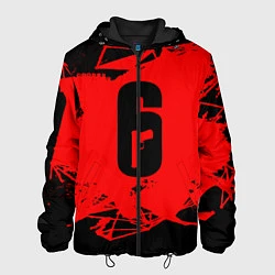 Куртка с капюшоном мужская R6S: Red Outbreak, цвет: 3D-черный