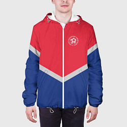 Куртка с капюшоном мужская Люблю футбол россии, цвет: 3D-белый — фото 2