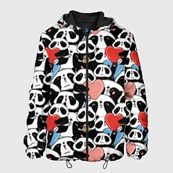 Куртка с капюшоном мужская Funny Pandas, цвет: 3D-черный