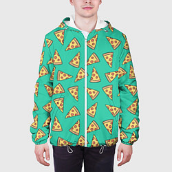 Куртка с капюшоном мужская Стиль пиццы, цвет: 3D-белый — фото 2
