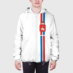 Куртка с капюшоном мужская Пермский край, цвет: 3D-белый — фото 2