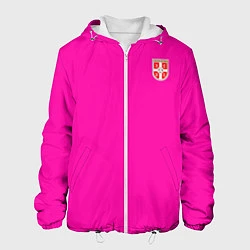 Куртка с капюшоном мужская Сборная Сербии: Домашняя ЧМ-2018, цвет: 3D-белый