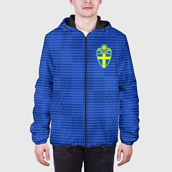 Куртка с капюшоном мужская Сборная Швеции: Гостевая ЧМ-2018, цвет: 3D-черный — фото 2