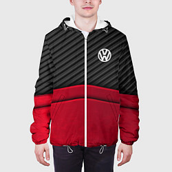 Куртка с капюшоном мужская Volkswagen: Red Carbon, цвет: 3D-белый — фото 2