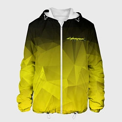 Куртка с капюшоном мужская Cyberpunk 2077: Yellow Poly, цвет: 3D-белый