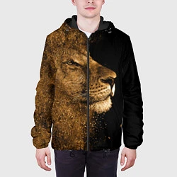 Куртка с капюшоном мужская Песчаный лев, цвет: 3D-черный — фото 2