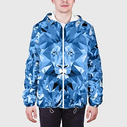 Куртка с капюшоном мужская Сине-бело-голубой лев, цвет: 3D-белый — фото 2