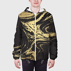 Куртка с капюшоном мужская Золотой мрамор, цвет: 3D-белый — фото 2