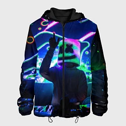 Куртка с капюшоном мужская Marshmello: Neon DJ, цвет: 3D-черный