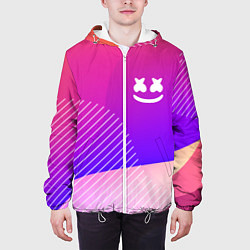 Куртка с капюшоном мужская Marshmello: Colour Geometry, цвет: 3D-белый — фото 2