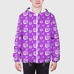 Куртка с капюшоном мужская Twitch: Violet Pattern, цвет: 3D-белый — фото 2