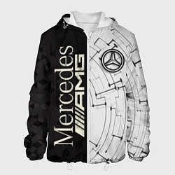 Куртка с капюшоном мужская Mercedes AMG: Techno Style, цвет: 3D-белый